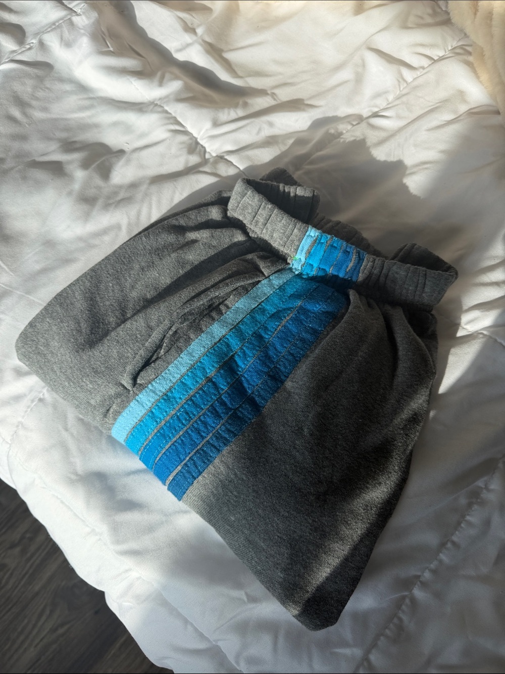 Aviator Nation Gray Sweatpants with Blue Stripe Accents